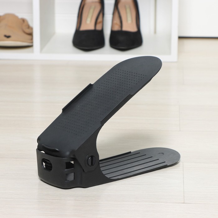  для хранения обуви регулируемая, 26×10×6 см, цвет чёрный .