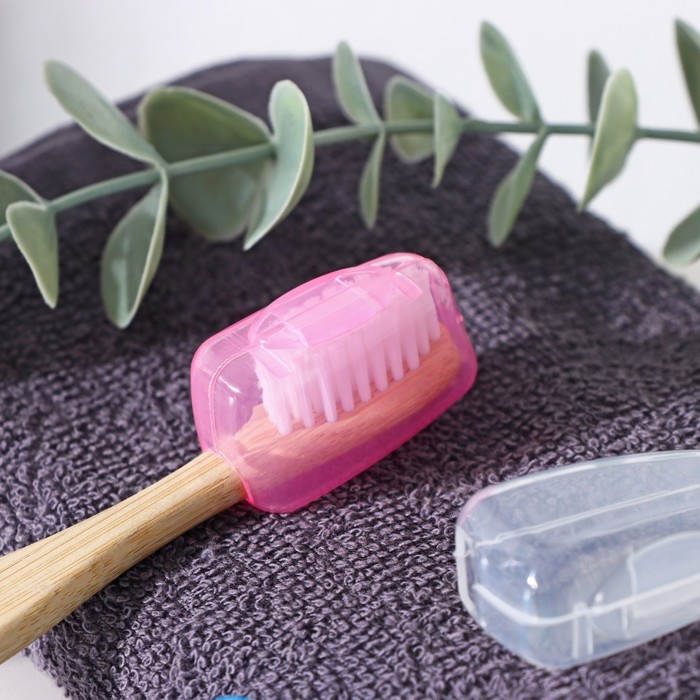 Набор футляров для зубной щётки, 5 шт, 4×2×1,7 см, пластик, цвет МИКС - фото 1889334664