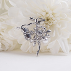 Брошь "Балерина" цветы и жемчужины, цвет радужный в серебре - Фото 4