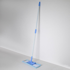 Швабра для мытья пола плоская Доляна, насадка из микрофибры 44×14 см, телескопическая стальная ручка 80-126 см - Фото 2