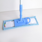 Швабра для мытья пола плоская Доляна, насадка из микрофибры 44×14 см, телескопическая стальная ручка 80-126 см - Фото 3