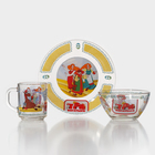 Набор детской стеклянной посуды «Три богатыря. Царевны», 3 предмета: тарелка d=19,7 см, салатник d=13 см, кружка 300 мл - фото 298149130