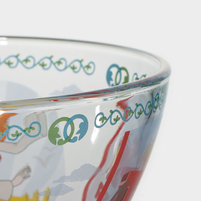 Набор детской стеклянной посуды «Три богатыря. Царевны», 3 предмета: тарелка d=19,7 см, салатник d=13 см, кружка 300 мл - фото 1906986927