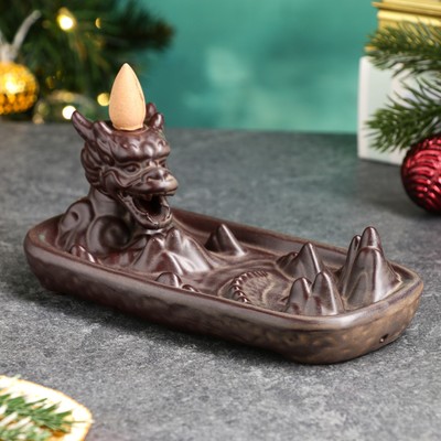 Подставка для благовоний TAKE IT EASY «Дракон в горах», набор благовоний конусы, стелющийся дым, 17×9×7 см