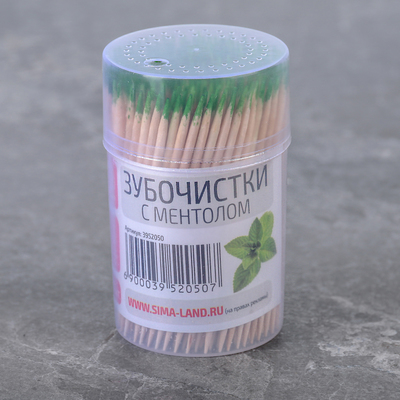Зубочистки с ментолом Доляна, 270-280 шт., бамбук