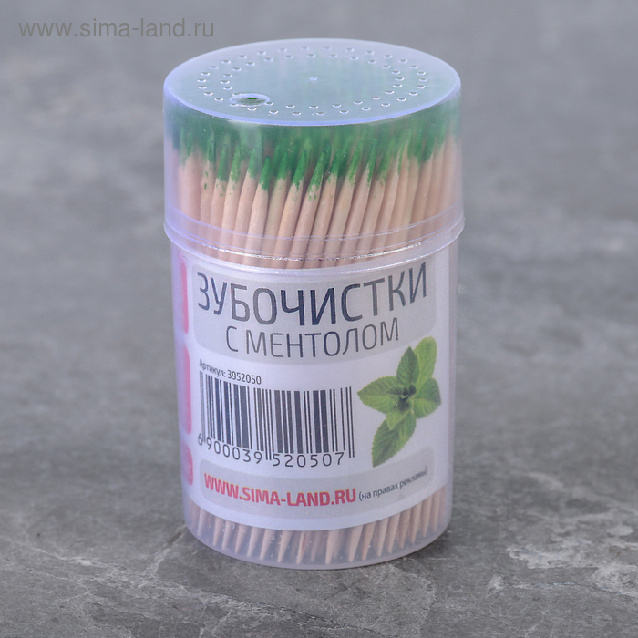 Зубочистки с ментолом Доляна, 270-280 шт., бамбук - Фото 1
