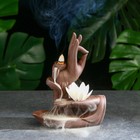 Подставка для благовоний TAKE IT EASY «Листья лотоса», набор благовоний конусы, стелющийся дым, 20×16×15 см - Фото 1