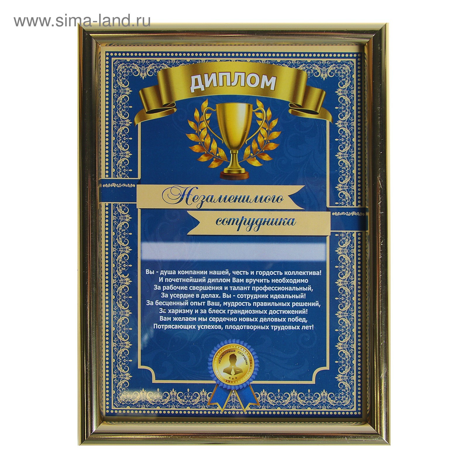 Диплом лучшему тренеру
