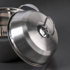 Набор кастрюль из нержавеющей стали «Тиссен», 5 предметов: 1,8 л, 2,5 л, 3,5 л, 4,5 л, 6 л, d=18/20/22/24/26 см, металлические крышки - фото 30989538