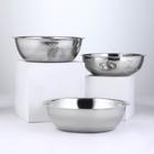 Набор посуды из нержавеющей стали, 3 предмета: дуршлаг 23×6,5 см, салатник 25×7 см, салатник 27×7,5 см - фото 8789001