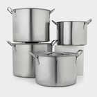Набор кастрюль, 4 предмета: 6 л, 8.5 л, 11 л, 13.5 л, d=26/28/30 см, толщина металла 0.5 мм, нержавеющая сталь - Фото 2