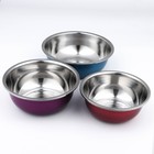 Набор мисок из нержавеющей стали «Радуга», 3 предмета: 1.5 л, 2 л, 2.5 л, 20×7.5 см/22×8 см/24×8.5 см - Фото 1