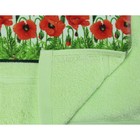 Полотенце махровое c фотопринтом Маки 45х90 см, салатовый, 400 гр/м2 - Фото 3