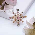 Брошь «Снежинка», цветная в золоте - Фото 1