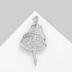 Брошь «Балерина» женственная, цвет белый в серебре - фото 9064594