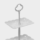 Этажерка для фруктов и десертов Доляна «Вивьен», 3 ярусная, пластик, 15.5×11 см, 19.2×13.8 см, 22.7×16.4 см, белая - Фото 3