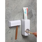Держатель для зубных щёток и выдавливатель для зубной пасты, 15,4×6×6 см (для пасты), 11,5×5,5×3,5 см (для щёток), цвет МИКС - фото 8609114