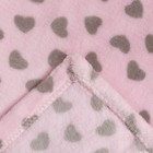 Плед «Сердечки» цвет розовый 160×200 см, пл. 230 г/м², 100% п/э - фото 68879296