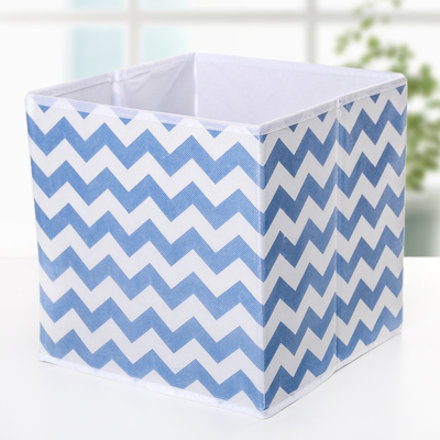 Короб стеллажный для хранения «Зигзаг», 25×25×25 см, цвет синий