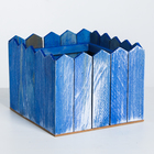 Кашпо заборчик массив, синий, 19 × 18 × 14.5 см - Фото 2