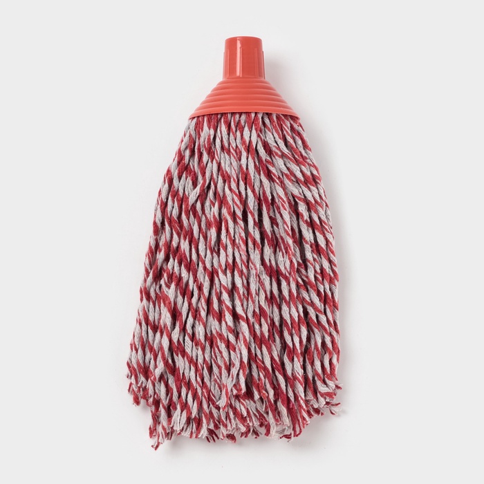 Насадка для швабры веревочная Доляна, х/б 300 г, длина нити 33 см, МИКС - Фото 1