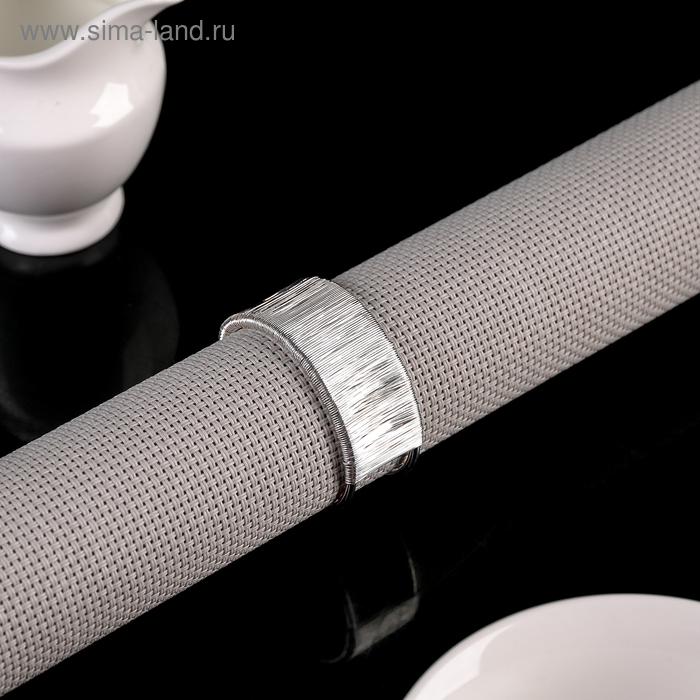 Кольцо для салфеток «Аврора», 4.5×2 см, железо, серебристое - Фото 1