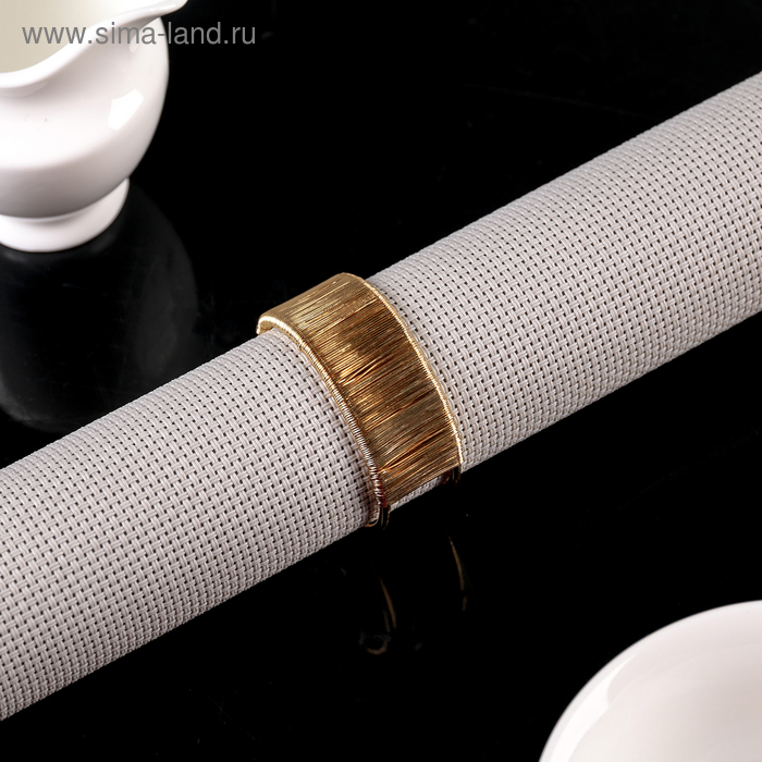 Кольцо для салфеток «Аврора», 5×2 см, цвет золотой - Фото 1