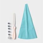 Набор кондитерский, 8 предметов: 5 насадок, адаптер, мешок, шпатель, насадки, цвет МИКС - Фото 1