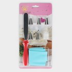 Набор кондитерский, 8 предметов: 5 насадок, адаптер, мешок, шпатель, насадки, цвет МИКС - Фото 7