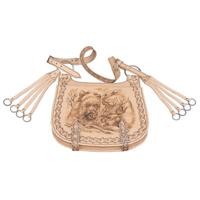 Набор охотника «Вепрь» в сумке из натуральной кожи (3 персоны)