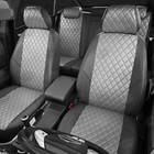 Авточехлы для Geely Emgrand EC7 с 2009-2016 г., универсал, седан, перфорация, экокожа, цвет тёмно-серый, светло-серый - Фото 2