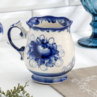 Кружка фарфор гжель «Утро», бело-синий, 11×12 см - Фото 2