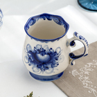 Кружка фарфор гжель «Утро», бело-синий, 11×12 см - Фото 3