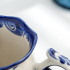 Кружка фарфор гжель «Утро», бело-синий, 11×12 см - Фото 4