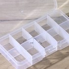 Органайзер для хранения RICCO, пластик, 10 ячеек, 13×7×2.5 см, прозрачный - Фото 3