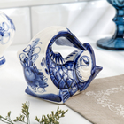 Салфетница гжель «Рыбка», бело-синий,керамика, - Фото 3