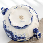 Сахарница фарфоровая, гжель, автор Рогова, 13×17 см, бело-синяя - Фото 6