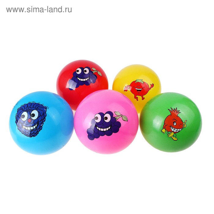 Мяч фрукты улыбка детс d=25см, цвета МИКС - Фото 1