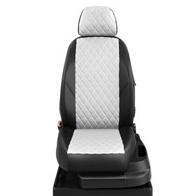 

Авточехлы для Nissan Terrano 3 с 2017-н.в., джип, с перфорацией, экокожа, цвет белый, чёрный