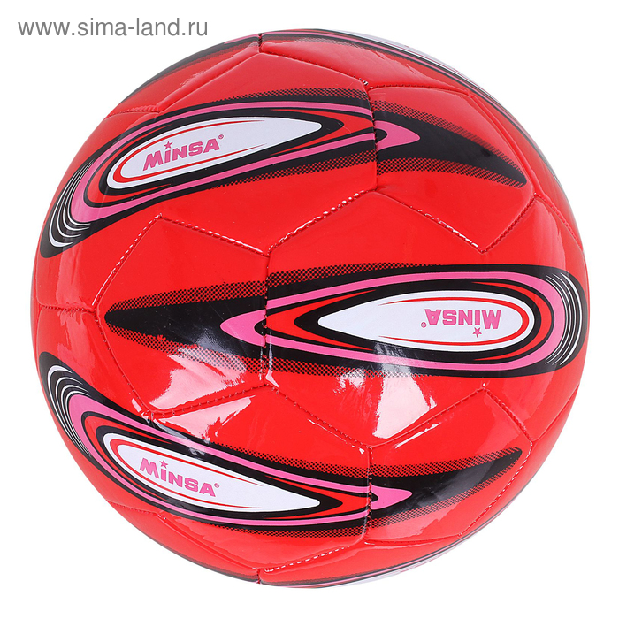 Мяч футбольный Minsa, 32 панели, PVC, 4 подслоя, ручная сшивка, размер 5, цвета микс - Фото 1