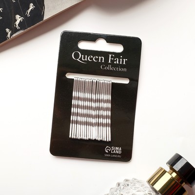 Невидимки для волос «Классика перламутр», набор 20 шт., 5 см, серебро