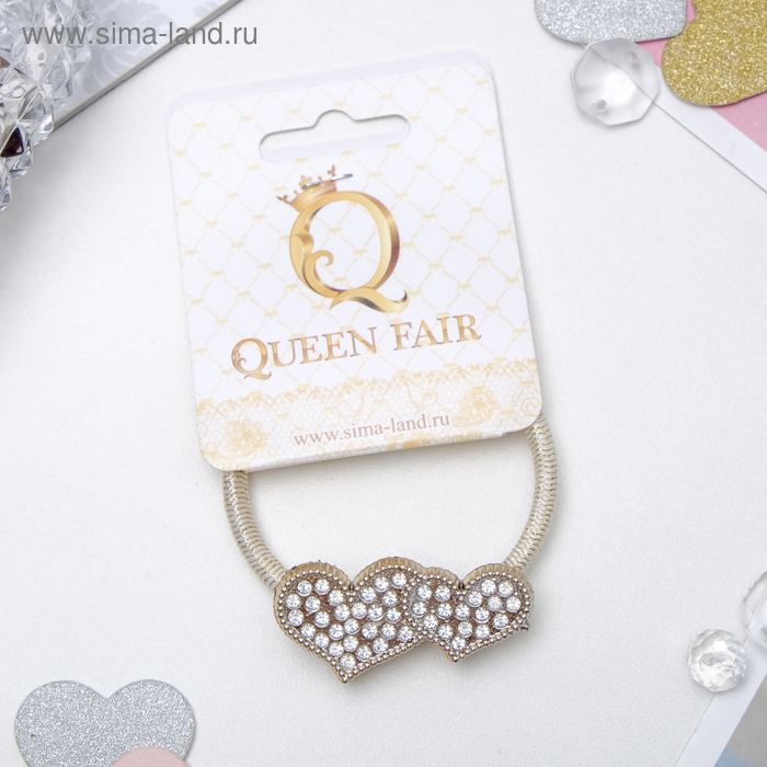 Резинка для волос "Эмилия" сердечки - Фото 1