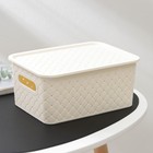 Корзина для хранения с крышкой Виолет «Береста», 3 л, 23,5×17,3×10,5 см, цвет слоновая кость - Фото 1