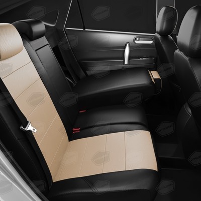 Авточехлы для KIA Magentis 2 с 2005-2010 г., седан, с перфорацией, экокожа, цвет бежевый, чёрный