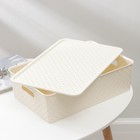 Корзина для хранения с крышкой «Береста», 7,5 л, 35×24,5×10,5 см, цвет слоновая кость - Фото 3