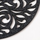 Салфетка декоративная Доляна"Узоры" цвет тёмно-серый ,d 30 см, 100% п/э, фетр - Фото 3