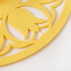 Салфетка декоративная Доляна"Тюльпаны" цвет желтый,d 30 см, 100% п/э, фетр - Фото 3