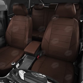 

Авточехлы для Volkswagen Transporter T6 с 2015-2019 г., 8 мест, минивэн, перфорация, экокожа, цвет шоколад