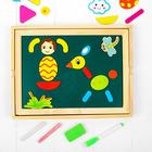 Конструктор магнитный «Весёлые человечки» с двухсторонней доской, мелом и маркером, 71 элемент - Фото 2