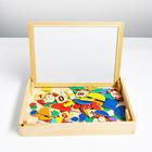 Конструктор магнитный «Весёлые зверушки с цифрами» с двухсторонней доской, мелом и маркером, 103 элемента - Фото 1